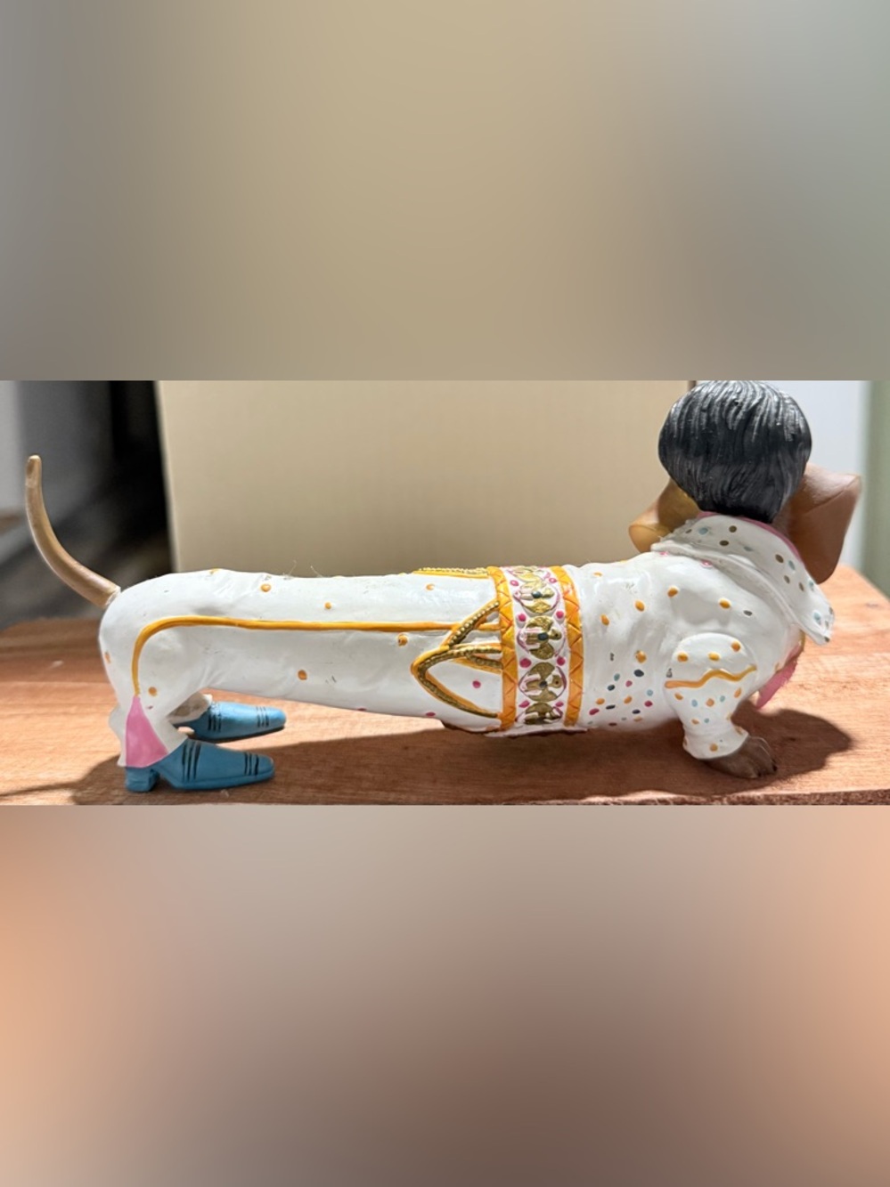 Hamilton  Collection The King Weiner Elvis Dachshund Figurine Doxie Dog  7” Long - Picture 2 of 6